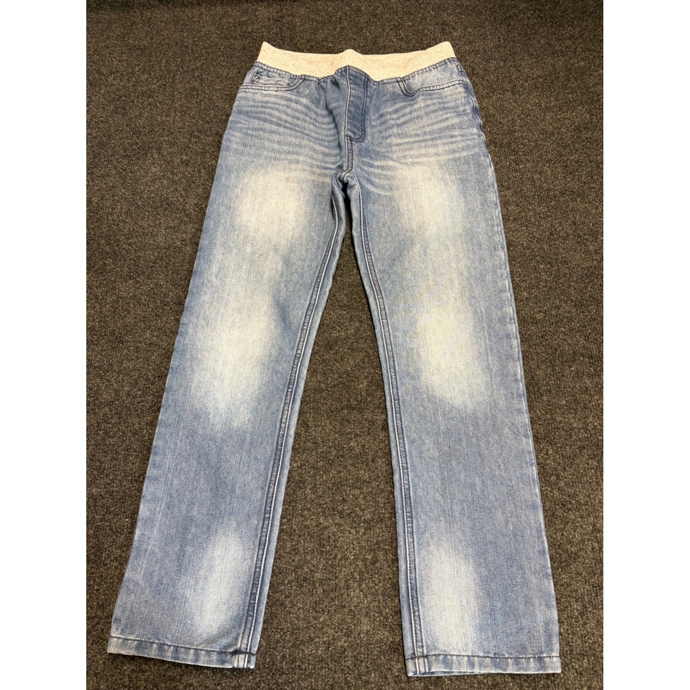 Basic Editions Kids Light Wash Elastic Waist Denim Jeans Size L 10/12